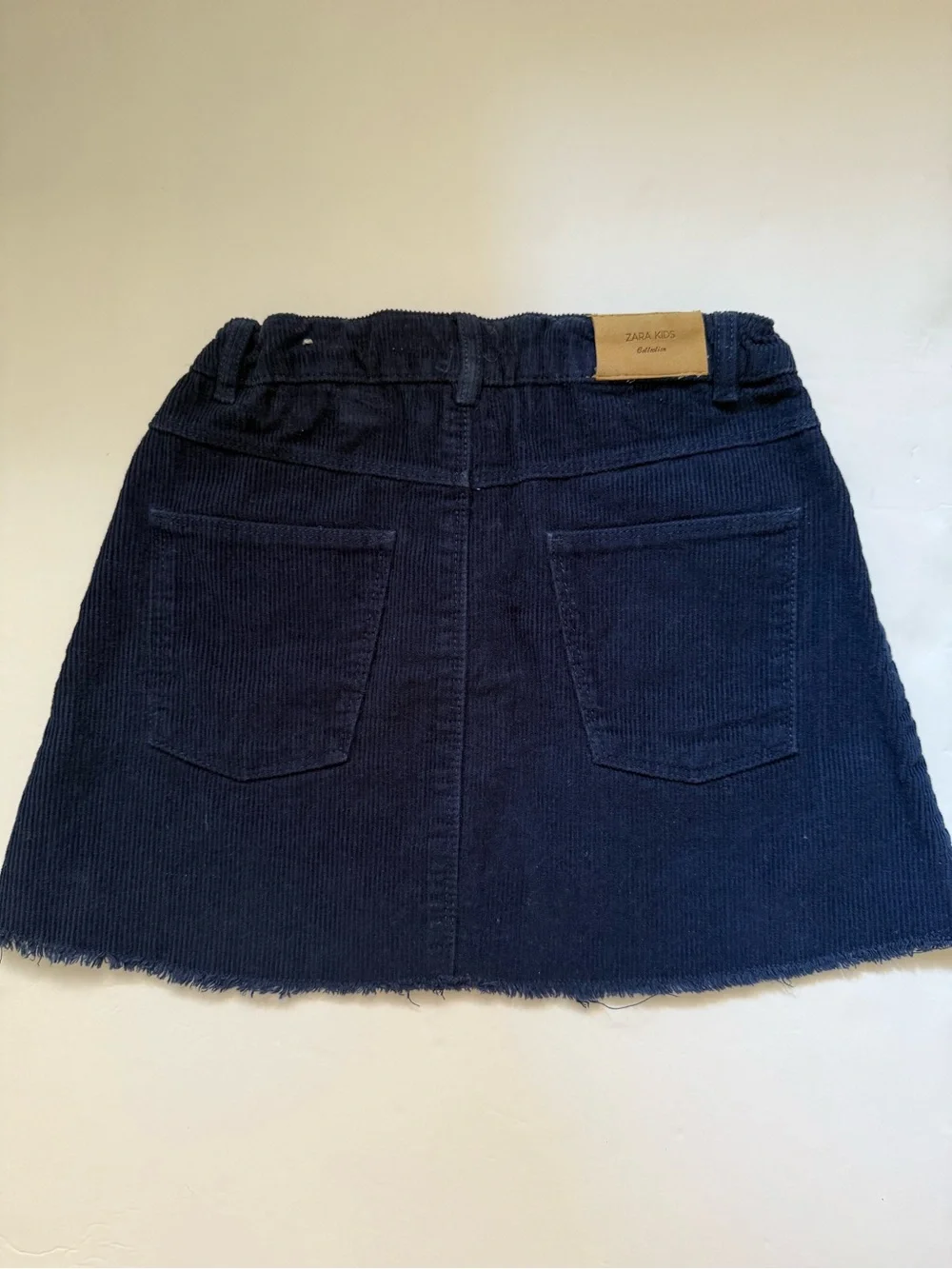 Zara Kids Navy Corduroy Raw Hem Mini Skirt Size 9